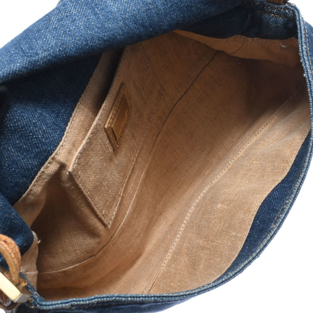 Fendi Mamma Baguette Shoulder Handbag Denim Blue - Picture 9 of 11